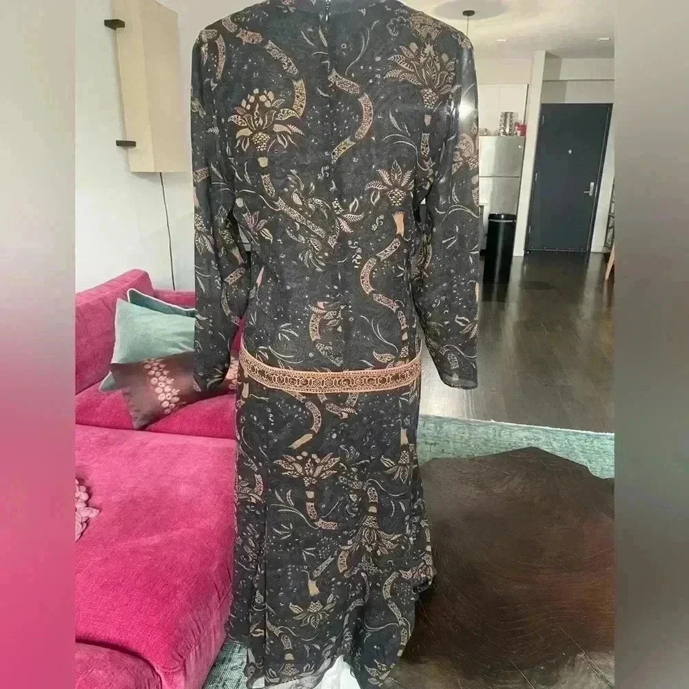Floral Paisley Print Barbara Bui Midi Dress - Picture 6 of 17